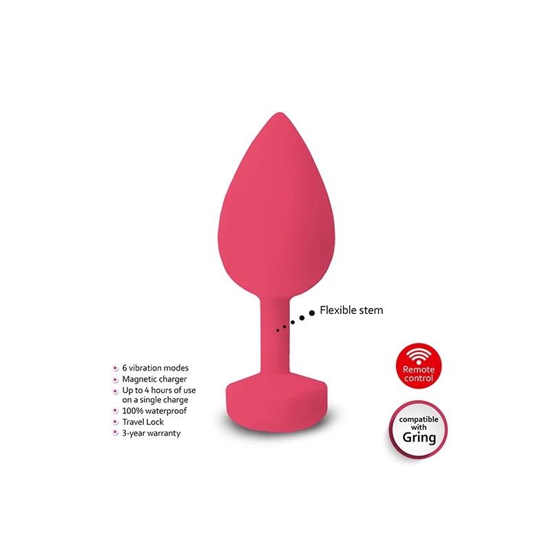 Plug analny wibrujący - Gvibe Gplug S Neon Rose